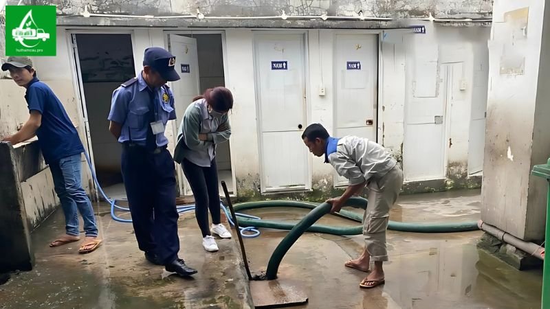 Cảnh báo hầm cầu khu công nghiệp cần hút gấp