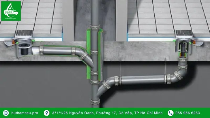 Lắp đặt ống thoát nước có độ dốc phù hợp
